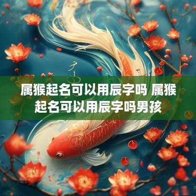 属猴起名可以用辰字吗 属猴起名可以用辰字吗男孩