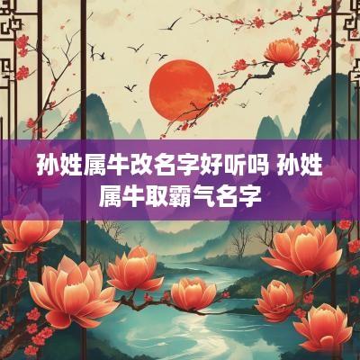 孙姓属牛改名字好听吗 孙姓属牛取霸气名字