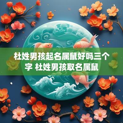 杜姓男孩起名属鼠好吗三个字 杜姓男孩取名属鼠