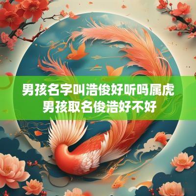 男孩名字叫浩俊好听吗属虎 男孩取名俊浩好不好