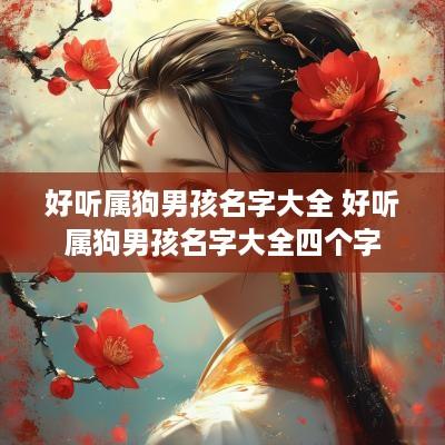 好听属狗男孩名字大全 好听属狗男孩名字大全四个字