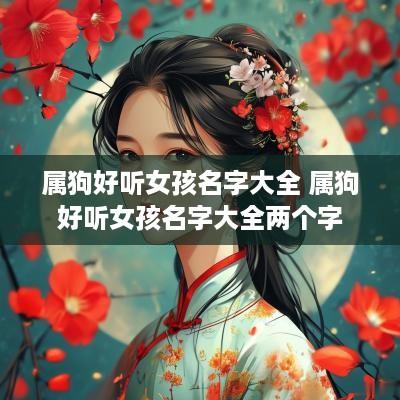 属狗好听女孩名字大全 属狗好听女孩名字大全两个字