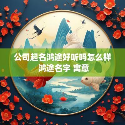 公司起名鸿途好听吗怎么样 鸿途名字 寓意