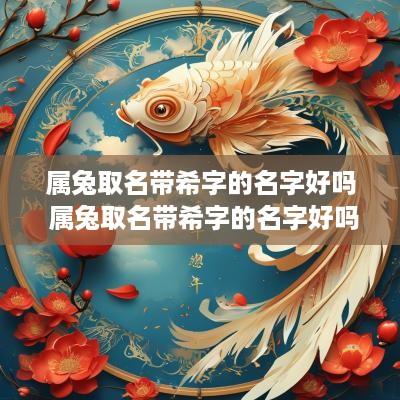 属兔取名带希字的名字好吗 属兔取名带希字的名字好吗男孩