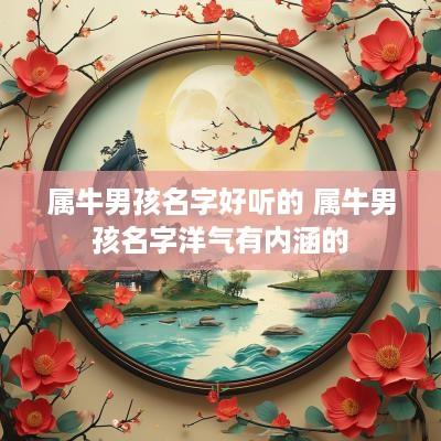 属牛男孩名字好听的 属牛男孩名字洋气有内涵的
