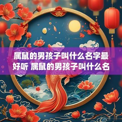 属鼠的男孩子叫什么名字最好听 属鼠的男孩子叫什么名字比较好