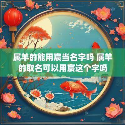 属羊的能用宸当名字吗 属羊的取名可以用宸这个字吗