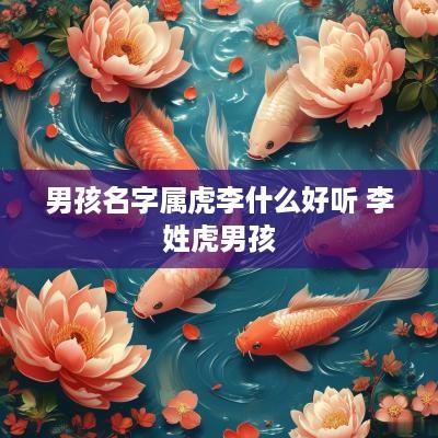 男孩名字属虎李什么好听 李姓虎男孩