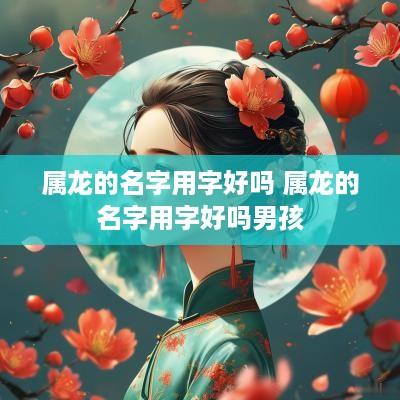 属龙的名字用字好吗 属龙的名字用字好吗男孩