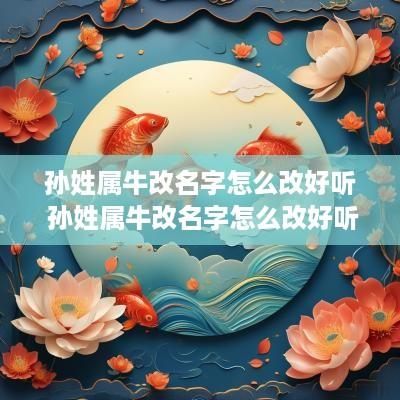 孙姓属牛改名字怎么改好听 孙姓属牛改名字怎么改好听点