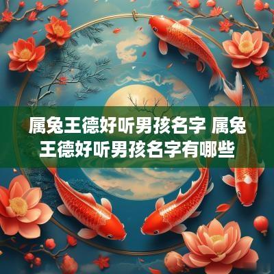 属兔王德好听男孩名字 属兔王德好听男孩名字有哪些