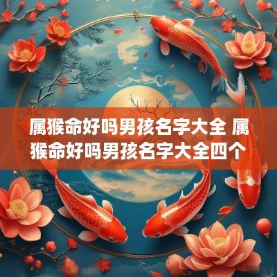 属猴命好吗男孩名字大全 属猴命好吗男孩名字大全四个字