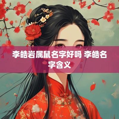 李皓岩属鼠名字好吗 李皓名字含义