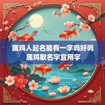 属鸡人起名能有一字吗好吗 属鸡取名字宜用字