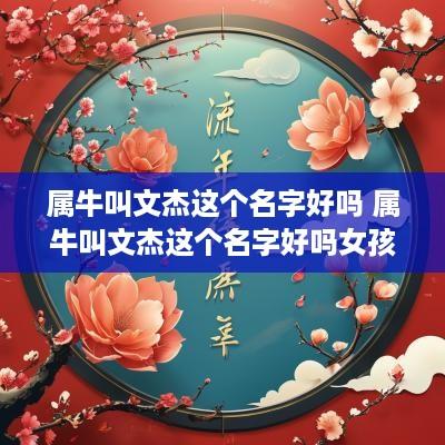 属牛叫文杰这个名字好吗 属牛叫文杰这个名字好吗女孩