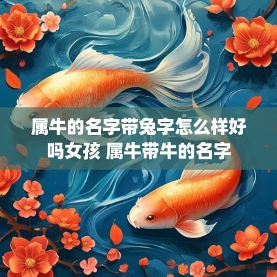 属牛的名字带兔字怎么样好吗女孩 属牛带牛的名字
