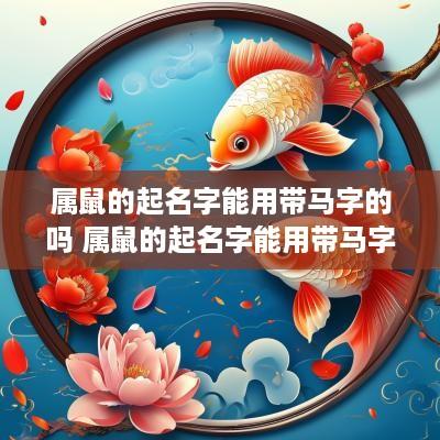 属鼠的起名字能用带马字的吗 属鼠的起名字能用带马字的吗好吗