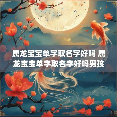 属龙宝宝单字取名字好吗 属龙宝宝单字取名字好吗男孩