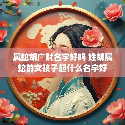 属蛇胡广财名字好吗 姓胡属蛇的女孩子起什么名字好