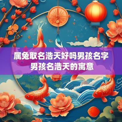 属兔取名浩天好吗男孩名字 男孩名浩天的寓意