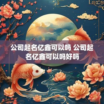 公司起名亿鑫可以吗 公司起名亿鑫可以吗好吗