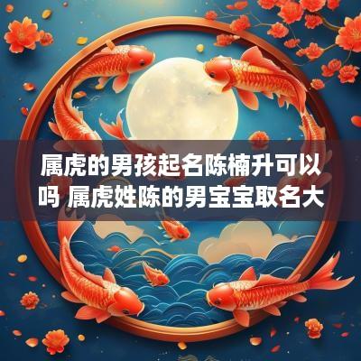 属虎的男孩起名陈楠升可以吗 属虎姓陈的男宝宝取名大全
