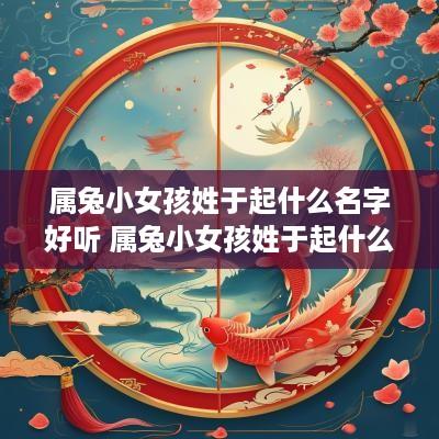 属兔小女孩姓于起什么名字好听 属兔小女孩姓于起什么名字好听点