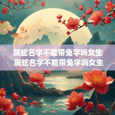 属蛇名字不能带兔字吗女生 属蛇名字不能带兔字吗女生