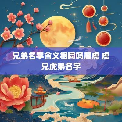 兄弟名字含义相同吗属虎 虎兄虎弟名字