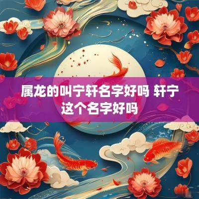 属龙的叫宁轩名字好吗 轩宁这个名字好吗