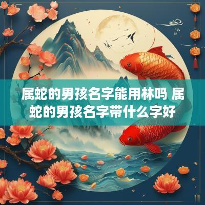 属蛇的男孩名字能用林吗 属蛇的男孩名字带什么字好