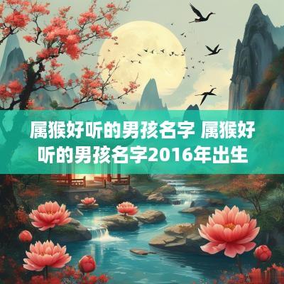 属猴好听的男孩名字 属猴好听的男孩名字2016年出生