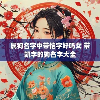 属狗名字中带恺字好吗女 带凯字的狗名字大全