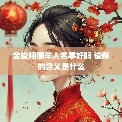 金俊翔属羊人名字好吗 俊翔的含义是什么