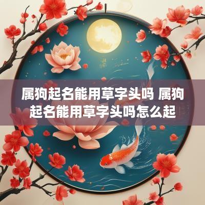 属狗起名能用草字头吗 属狗起名能用草字头吗怎么起