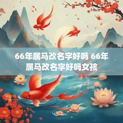 66年属马改名字好吗 66年属马改名字好吗女孩