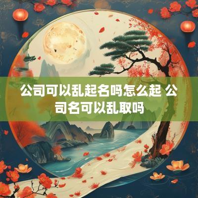 公司可以乱起名吗怎么起 公司名可以乱取吗