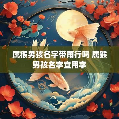 属猴男孩名字带雨行吗 属猴男孩名字宜用字