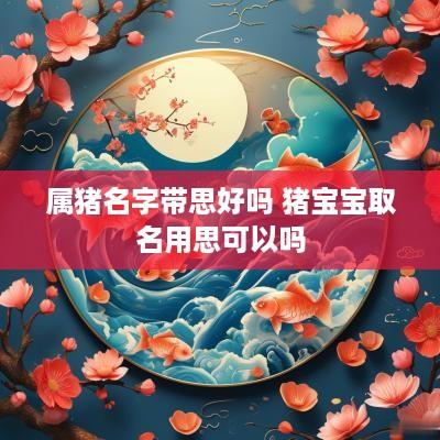属猪名字带思好吗 猪宝宝取名用思可以吗