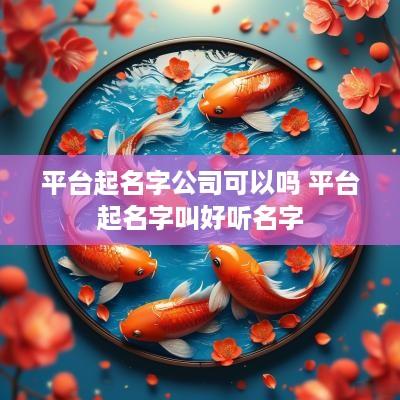 平台起名字公司可以吗 平台起名字叫好听名字