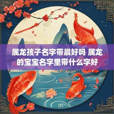 属龙孩子名字带晨好吗 属龙的宝宝名字里带什么字好