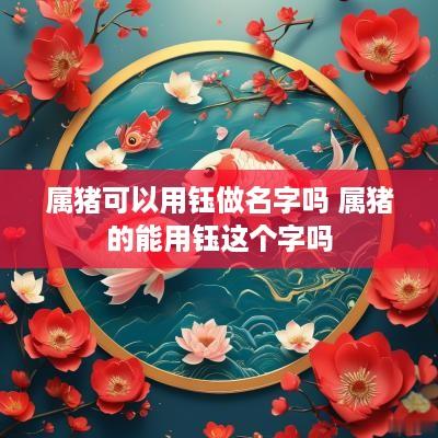 属猪可以用钰做名字吗 属猪的能用钰这个字吗