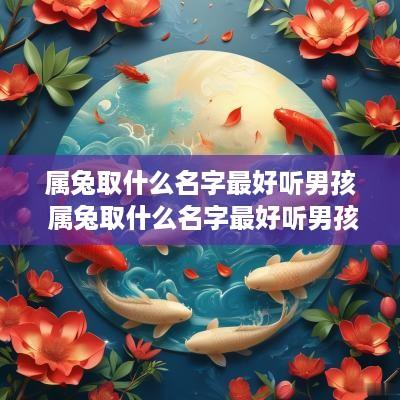 属兔取什么名字最好听男孩 属兔取什么名字最好听男孩子