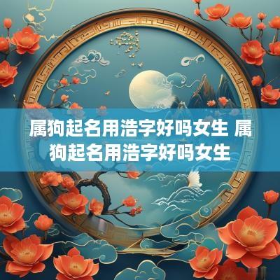 属狗起名用浩字好吗女生 属狗起名用浩字好吗女生