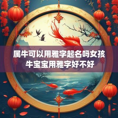 属牛可以用雅字起名吗女孩 牛宝宝用雅字好不好