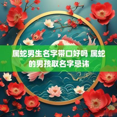 属蛇男生名字带口好吗 属蛇的男孩取名字忌讳
