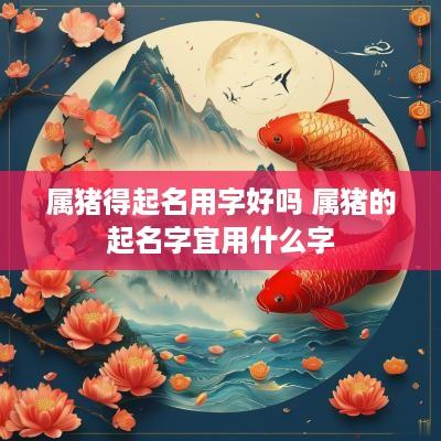 属猪得起名用字好吗 属猪的起名字宜用什么字