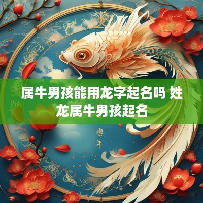 属牛男孩能用龙字起名吗 姓龙属牛男孩起名