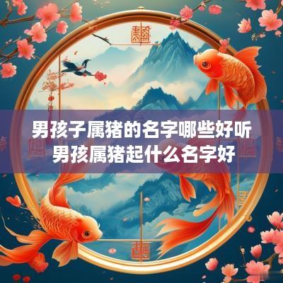 男孩子属猪的名字哪些好听 男孩属猪起什么名字好