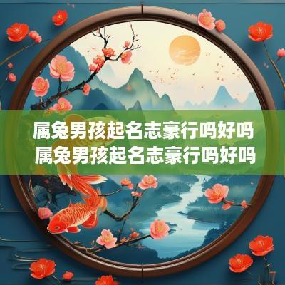 属兔男孩起名志豪行吗好吗 属兔男孩起名志豪行吗好吗
